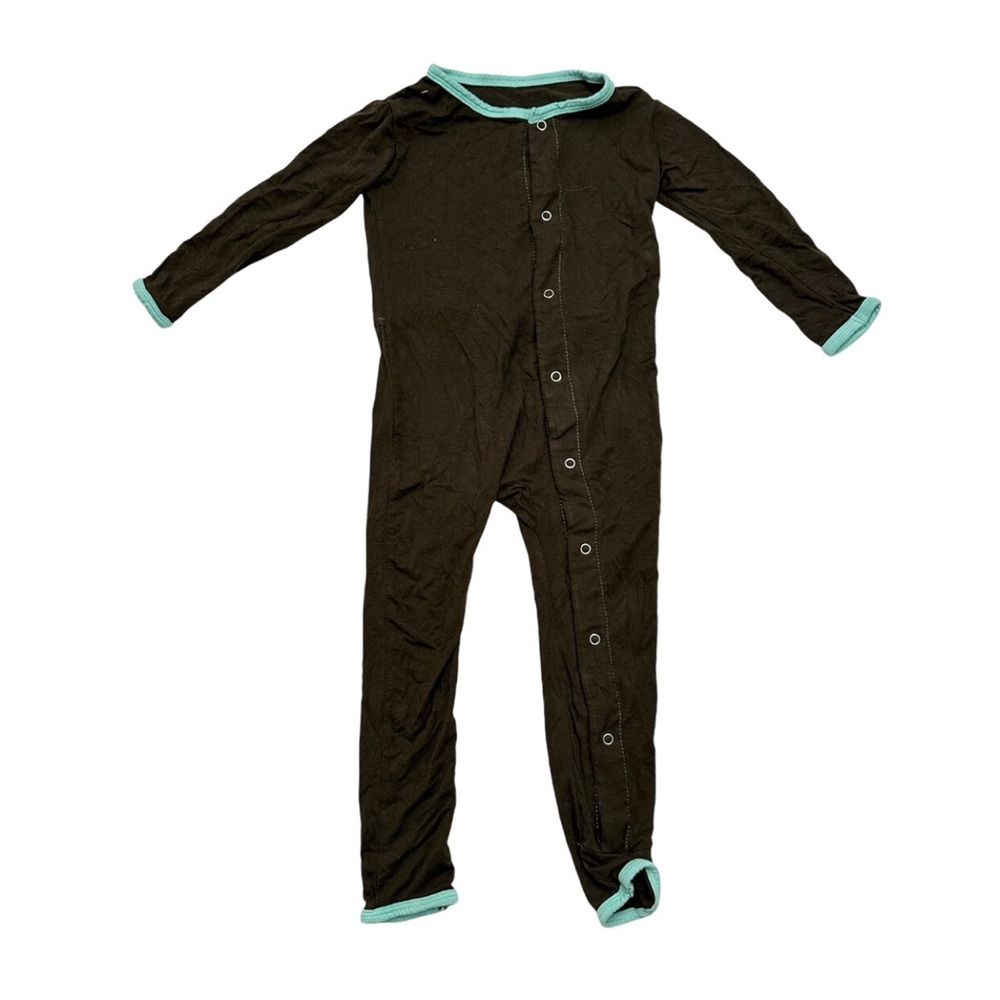 Kickee Pants Brown and teal One Piece Sleepwear